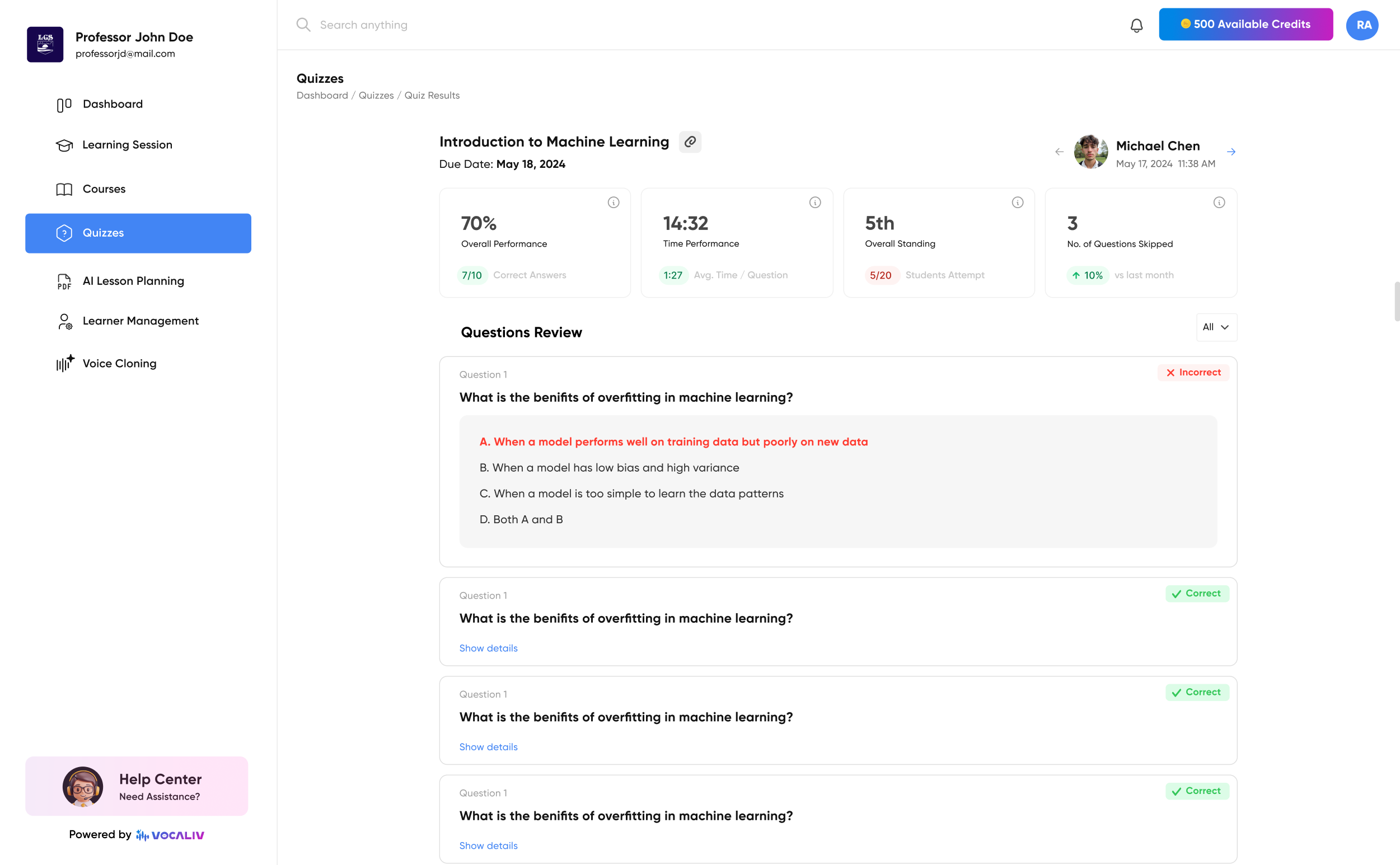 A knowledge-check quiz on data minimization and recipient checks generated from the course content